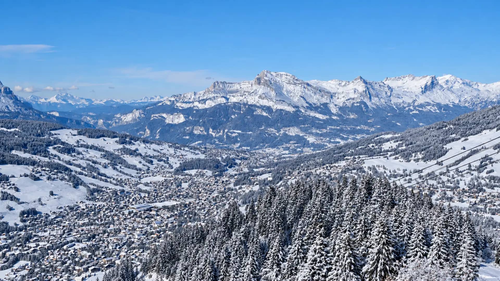 Paysage hivernal à Megève, Massif du Mont-Blanc — conciergerie Airbnb VM Conciergerie